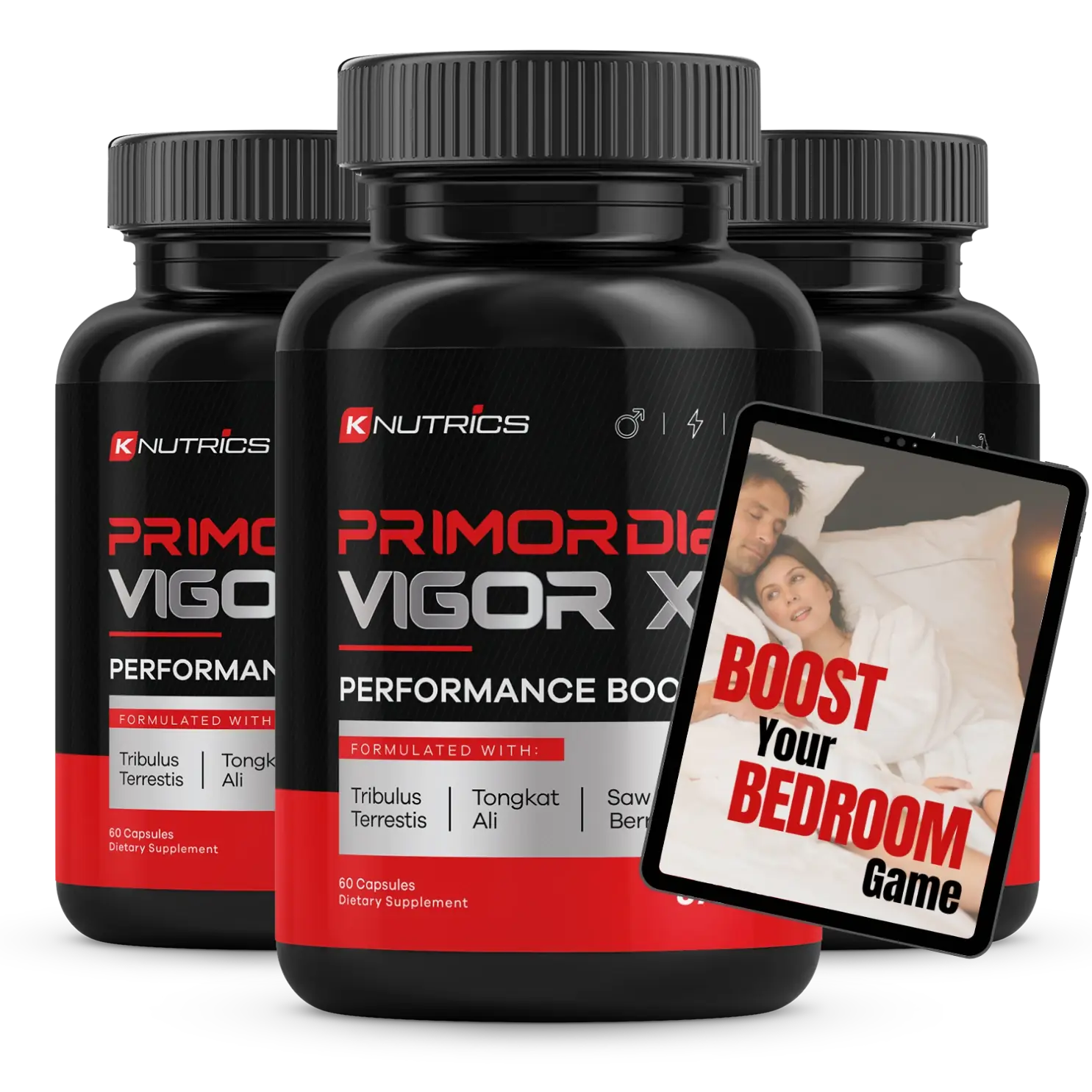 Primordial Vigor X three bottle package, 90-day supply with free shipping and one free bonus