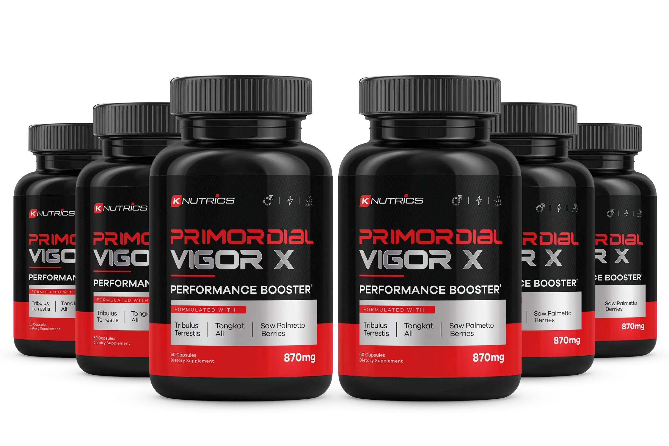 Primordial Vigor X men's daily vitality supplement bottle